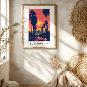 Poster Cartaz do pôr do sol do horizonte de Los Angeles