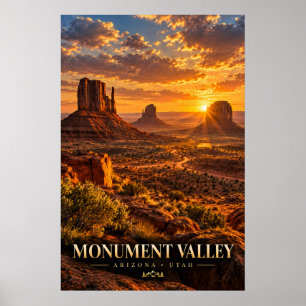 Poster Cartaz do Pôr do Sol do Monument Valley Deserto