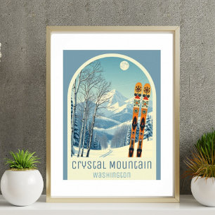Poster Cartaz do resort de esqui Crystal Mountain Washing