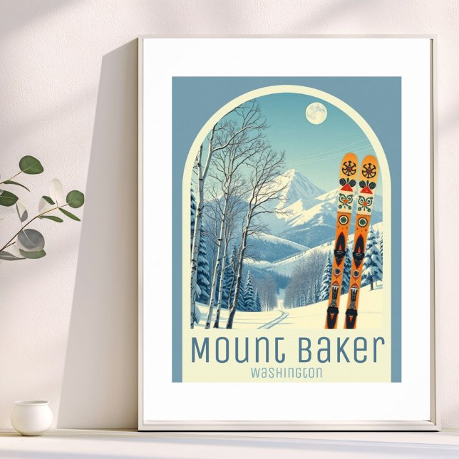 Poster Cartaz do resort de esqui Mount Baker Washington (Criador carregado)