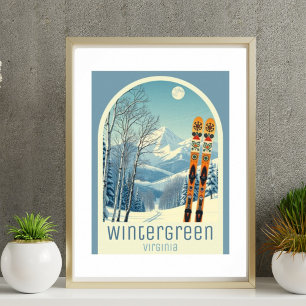 Poster Cartaz do resort de esqui Wintergreen Virginia