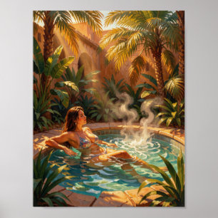 Poster Cartaz do Retiro Oásis Dourado em Luz Quente