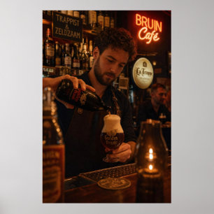Poster Cartaz do Ritual de Cerveja à Luz de Velas numa Ta