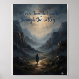 Poster Cartaz do Salmo 23:4 Arte Cristã para Paredes