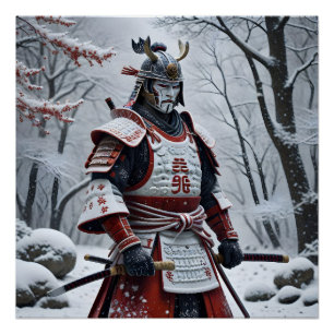 Pôster cartaz do samurai japonês