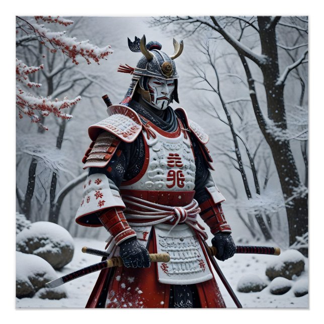 Pôster cartaz do samurai japonês (Frente)
