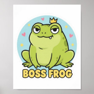 Poster Cartaz do Sapo Chefe Sapo Fofo e Confiante Motivac