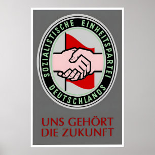 Poster Cartaz do SED da RDA O futuro é nosso Unidade Soci