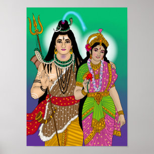 Poster Cartaz do Senhor Shiv-Parvati