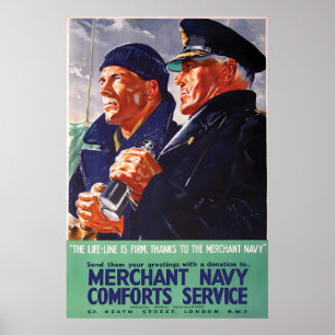 Poster Cartaz do Serviço de Conforto da Marinha Mercante,