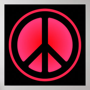 Poster Cartaz do Símbolo da Paz Rosa