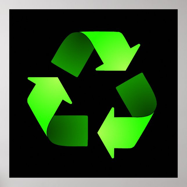 Pôster Cartaz do Símbolo de Reciclagem (Frente)