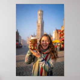 Poster Cartaz do Sorriso de Viagem Belga na Praça do Merc