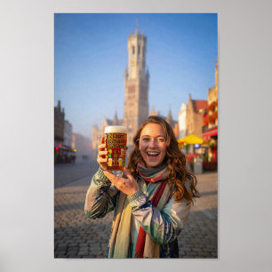 Poster Cartaz do Sorriso de Viagem Belga na Praça do Merc