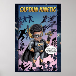 Poster Cartaz do Super-Herói da Neurodiversidade Capitão
