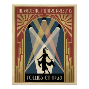 Pôster Cartaz do Teatro Follies da década de 1920