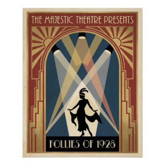 Pôster Cartaz do Teatro Follies da década de 1920