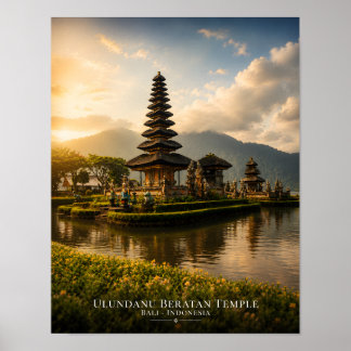 Poster Cartaz do Templo Ulundanu Beratan Bali