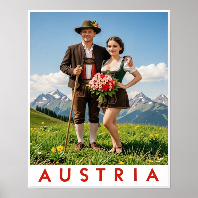 Poster Cartaz do Tirol, Áustria  (Frente)