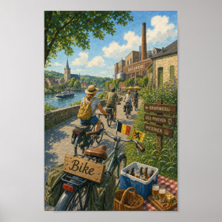 Poster Cartaz do Tour de Bicicleta da Cervejaria Ribeirin