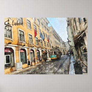Poster Cartaz do Tram em Lisboa