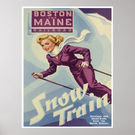 Poster cartaz do Trem da Neve de Boston e Maine