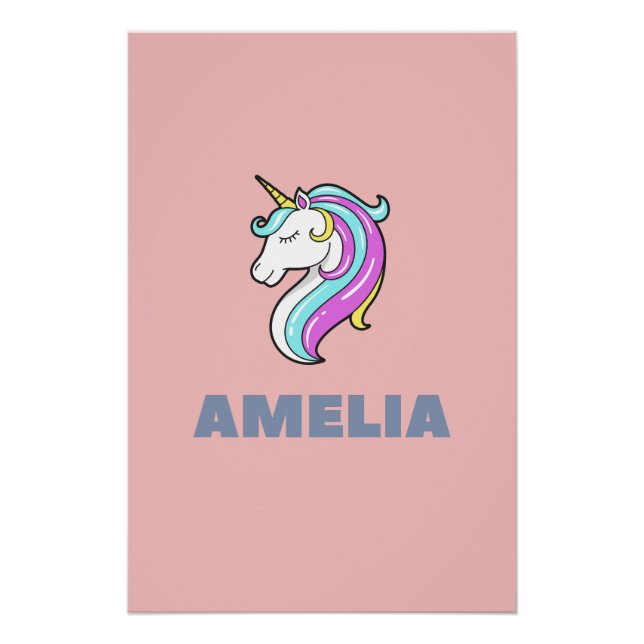 Pôster Cartaz do Unicórnio Amelia (Frente)