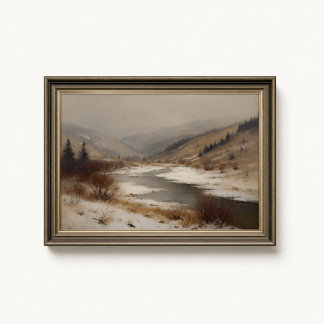 Poster Cartaz do Vale de Inverno Barbizon Creek