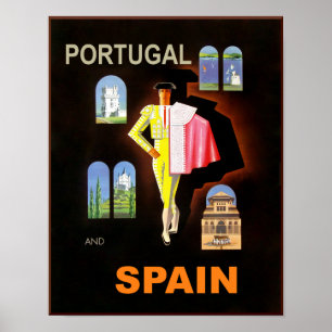 Pôster Cartaz do viagem da espanha e do Portugal