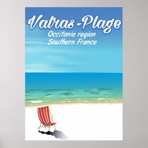 Pôster Cartaz do viagem da praia de France do