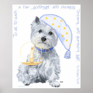 Pôster Cartaz do Westie Sonhos Agradáveis