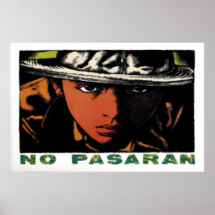 Poster Cartaz dos anos 1970 Pantera Negra - No Pasaran