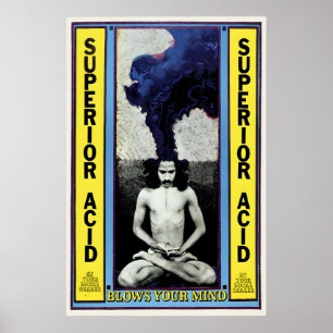 Poster cartaz dos anos 1970 Superior Acid Blows your mind