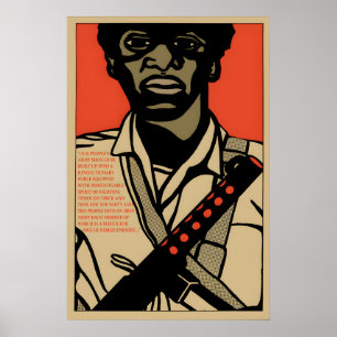 Poster Cartaz dos anos 70 Citação do Pantera Negra O exér