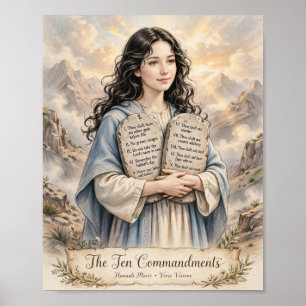 Poster Cartaz dos Dez Mandamentos - Mulher Feminina