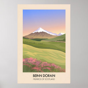 Poster Cartaz dos Munros Beinn Dorain da Escócia