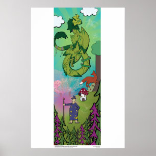 Poster Cartaz - Dragões na Floresta