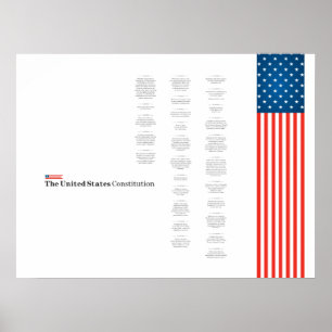 Poster Cartaz Econômico Bandeira Americana Constituição E