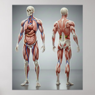Poster Cartaz Educativo de Anatomia do Corpo Humano para