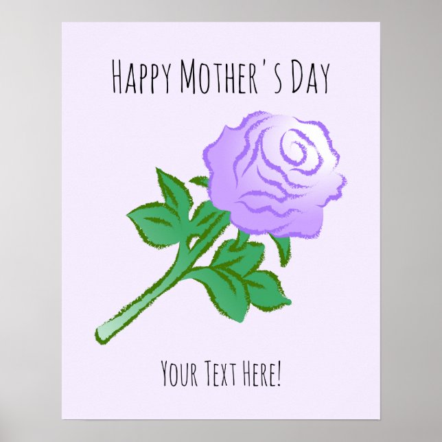 Poster Cartaz elegante com uma rosa violeta (Frente)