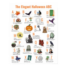 Cartaz Elegante de ABC de Halloween | Estilo Vinta