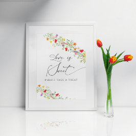 Poster Cartaz elegante de chuveiro de noiva floral doce a