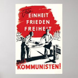 Poster Cartaz Eleitoral Alemanha (1946) Pela unidade, paz