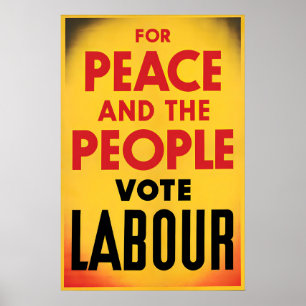 Poster Cartaz Eleitoral Britânico Por paz e pelo povo