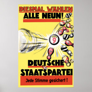 Poster Cartaz Eleitoral da República de Weimar de 1930 Es