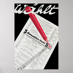 Poster Cartaz Eleitoral do Partido Comunista Alemão, Weim