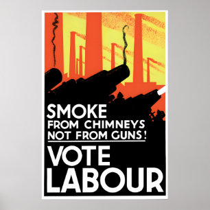 Poster Cartaz Eleitoral do Partido Trabalhista Britânico 