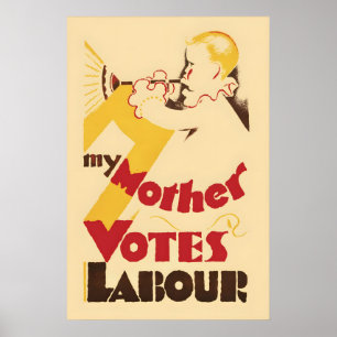 Poster Cartaz Eleitoral do Partido Trabalhista Britânico 