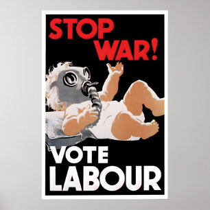 Poster Cartaz Eleitoral do Partido Trabalhista Britânico 