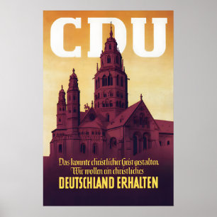Poster Cartaz Eleitoral Federal CDU 1949 Preservar a Alem